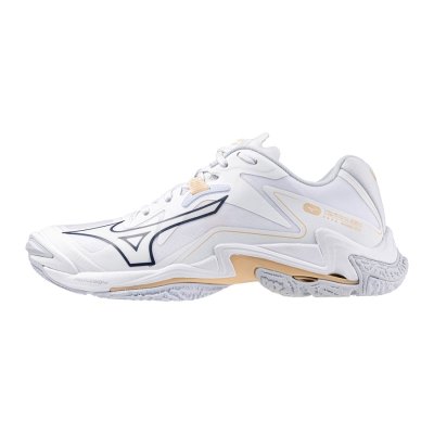 Zapatillas Para Voleibol Mizuno WAVE Lightning Z8 Mujer - Blancos / Azul Marino / Naranjas Claro -